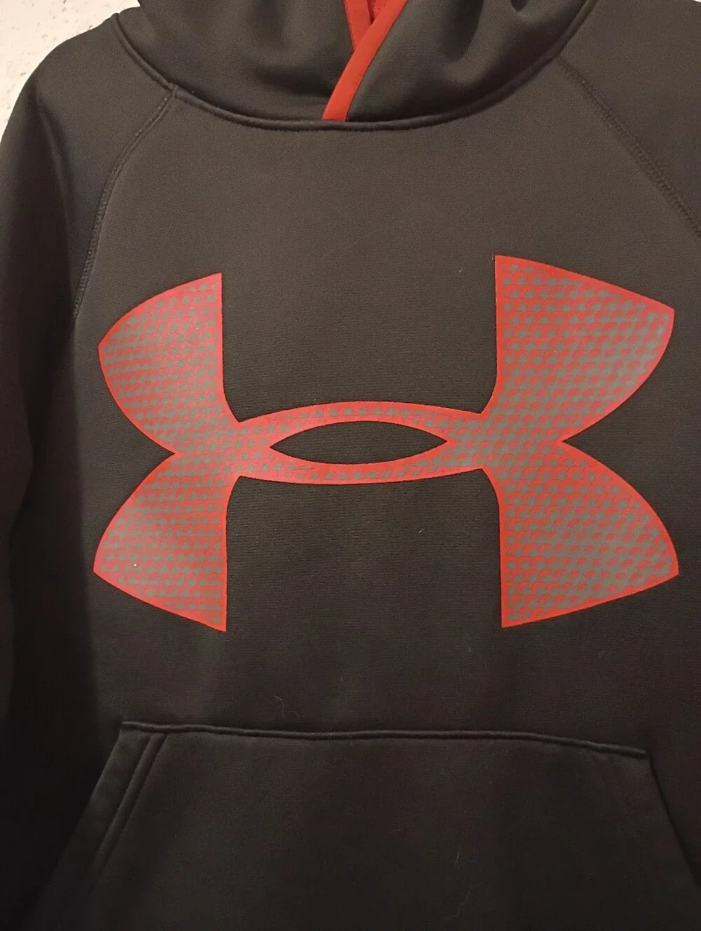 Under Armour Boys Black Sweater with Red Logo Accents